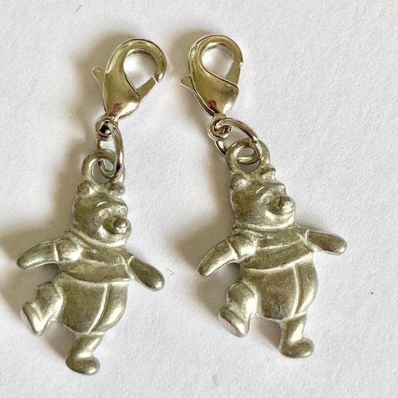 Vintage Disney Winnie the Pooh Bear Charm Clip On For Bracelet Zipper Pull Purse - Picture 1 of 8